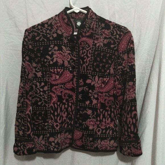 First option jacket  Woman Size PS Paisley Print All Over Print Button Down - Picture 1 of 8